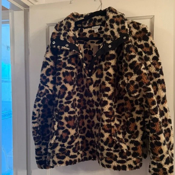 J. Crew Brown and Black Teddy Jacket - Picture 2 of 6